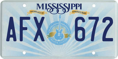 MS license plate AFX672
