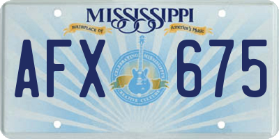 MS license plate AFX675