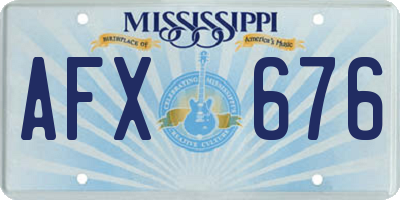 MS license plate AFX676