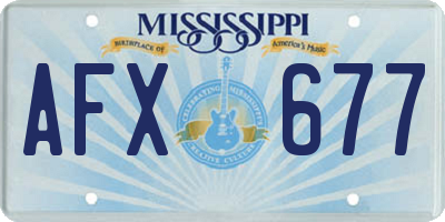 MS license plate AFX677
