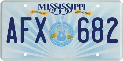 MS license plate AFX682
