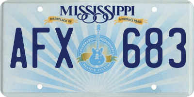 MS license plate AFX683