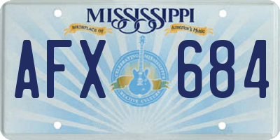 MS license plate AFX684