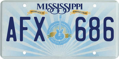 MS license plate AFX686