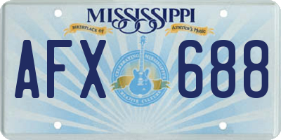 MS license plate AFX688