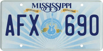 MS license plate AFX690