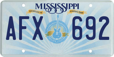 MS license plate AFX692
