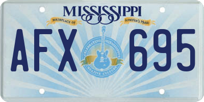 MS license plate AFX695