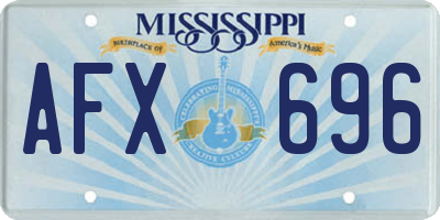 MS license plate AFX696