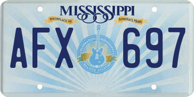 MS license plate AFX697