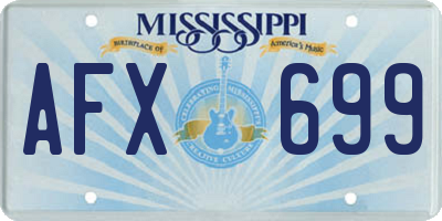 MS license plate AFX699
