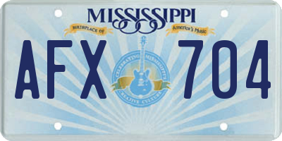 MS license plate AFX704