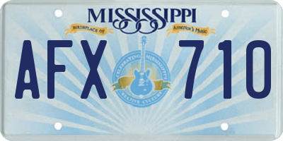 MS license plate AFX710
