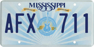MS license plate AFX711