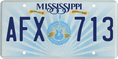 MS license plate AFX713