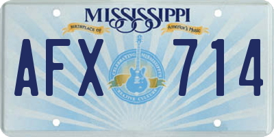 MS license plate AFX714