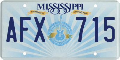 MS license plate AFX715