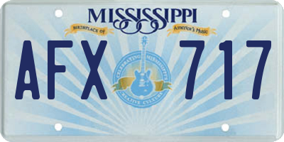 MS license plate AFX717
