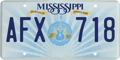 MS license plate AFX718