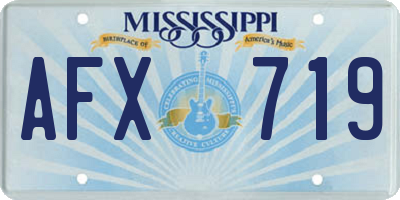 MS license plate AFX719