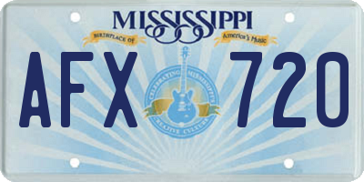 MS license plate AFX720