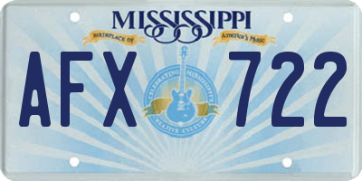 MS license plate AFX722
