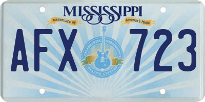 MS license plate AFX723