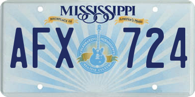MS license plate AFX724