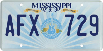 MS license plate AFX729