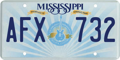 MS license plate AFX732