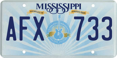 MS license plate AFX733