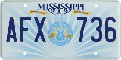 MS license plate AFX736