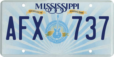 MS license plate AFX737