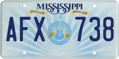 MS license plate AFX738