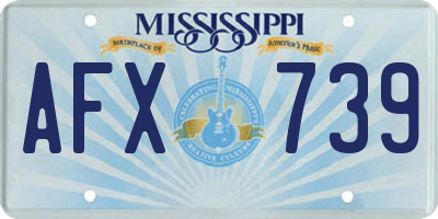 MS license plate AFX739