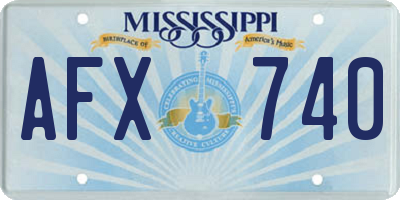 MS license plate AFX740