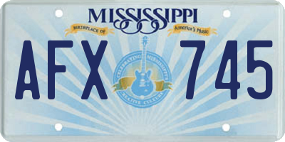 MS license plate AFX745
