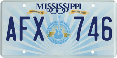 MS license plate AFX746