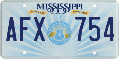 MS license plate AFX754