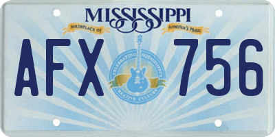 MS license plate AFX756
