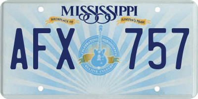MS license plate AFX757