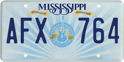 MS license plate AFX764