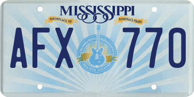 MS license plate AFX770