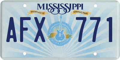 MS license plate AFX771
