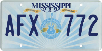 MS license plate AFX772