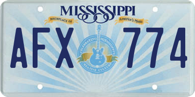 MS license plate AFX774