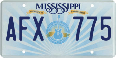 MS license plate AFX775