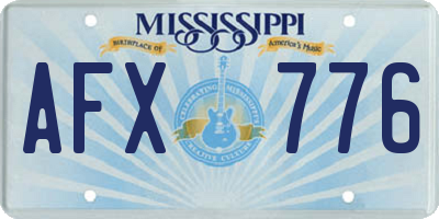 MS license plate AFX776