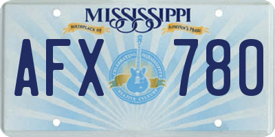 MS license plate AFX780