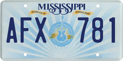 MS license plate AFX781